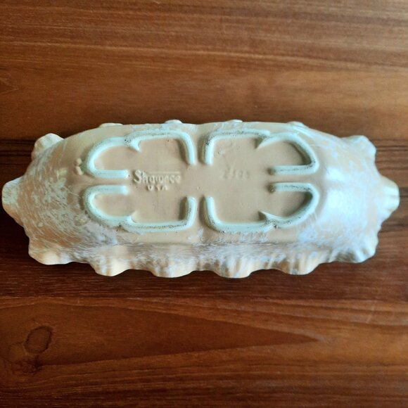 Large Shawnee Cameo Splatter Planter (#2506) in Peach, 13 3/4" L x 5 1/4"W - Picture 5 of 10